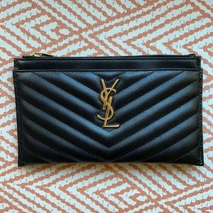 YSL Monogram Bill Pouch- black